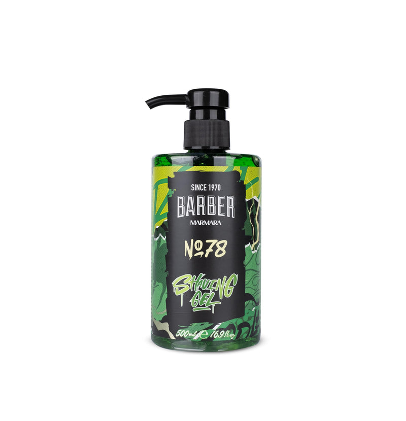 [Australia] - BARBER MARMARA shaving gel men No.78 - men's shaving gel transparent 500ml - shaving gel men - for a precise shave of the beard contours - optimal gliding - cools the skin - with pump dispenser 