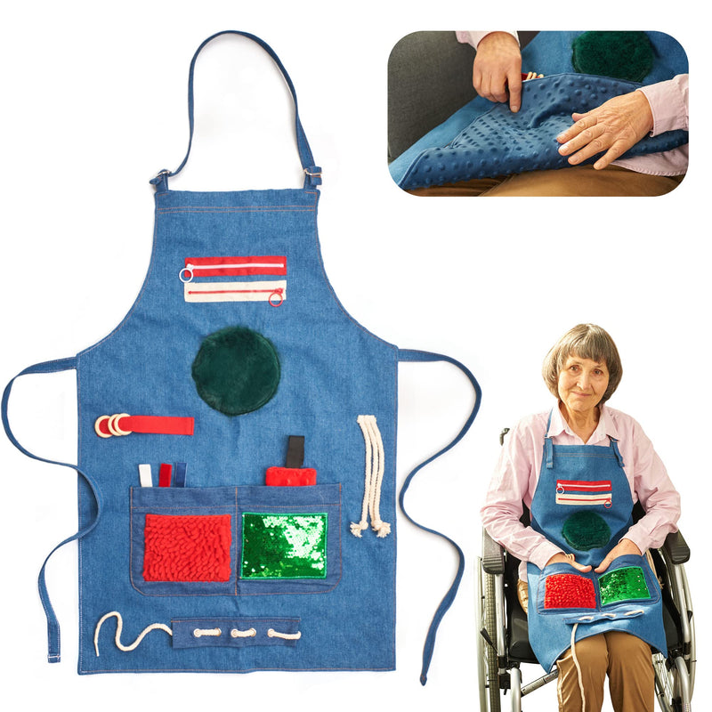 [Australia] - Nest apron | Nest blanket for dementia sufferers | Seniors & Dementia Employment Hands | Dementia blanket | Toys for people with dementia | Sensory Blanket | Fidget Apron Blue 