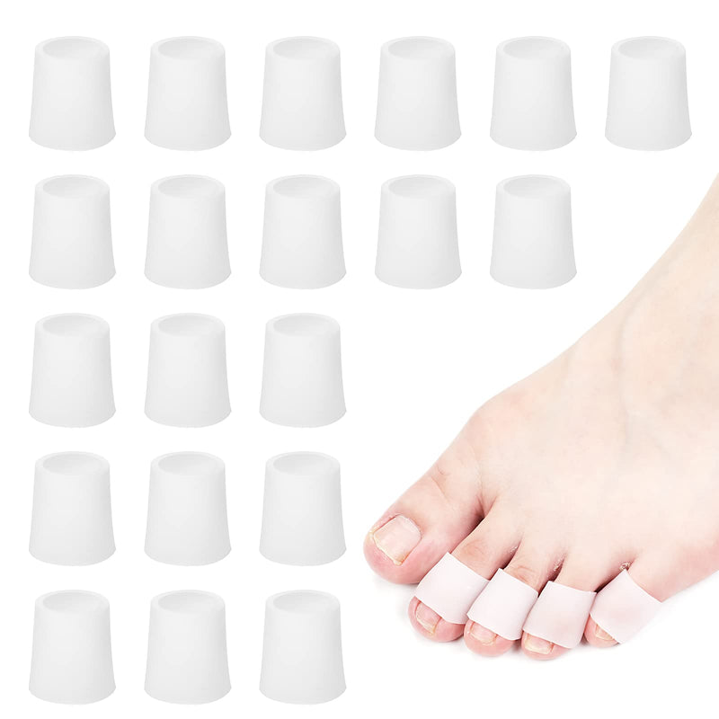 [Australia] - WLLHYF 20pcs Toe Sleeves Gel Toe Protectors Toe Tube Breathable Toe Covers Toe Spacer for Bunion Hammer Toes Friction Prevention Pain Relief (White) White 