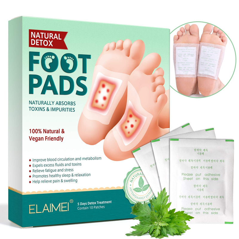 [Australia] - NUEDSFXO Detoxification Plasters Feet, Detox Foot Plasters Detoxification for Deep Sleep & Stress Relief, Deep Cleansing Foot Pads for Removing Body Toxins, Promotes Blood Circulation (10 Pcs) 10 Pcs 