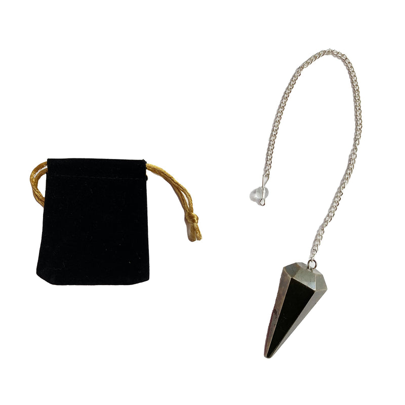 [Australia] - Pyrite Natural Stone Pendulum, Crystal Pendulum, Hexagonal Vintage Crystal Pendulum for Dowsing, Chakra Reiki Divination Wicca Meditation Pendulum (Pyrite) Pyrite 