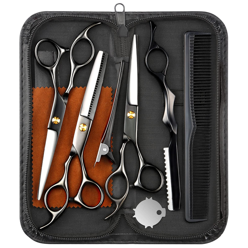 [Australia] - Wenshall Hairdressing Scissors for Professional Salons Hair Cutting Scissors Premium Scissors Hair Cutting with Extra Sharp and Precise Cuts Hair Scissors for Men, Women and Adults (6.5", Black) 