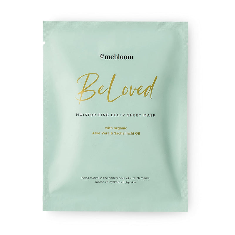 [Australia] - MEBLOOM BeLoved Moisturizing Belly Mask (40x60) cm - for the stomach during pregnancy - protects against stretch marks - made from natural and organic plant materials 1 piece (pack of 1) 