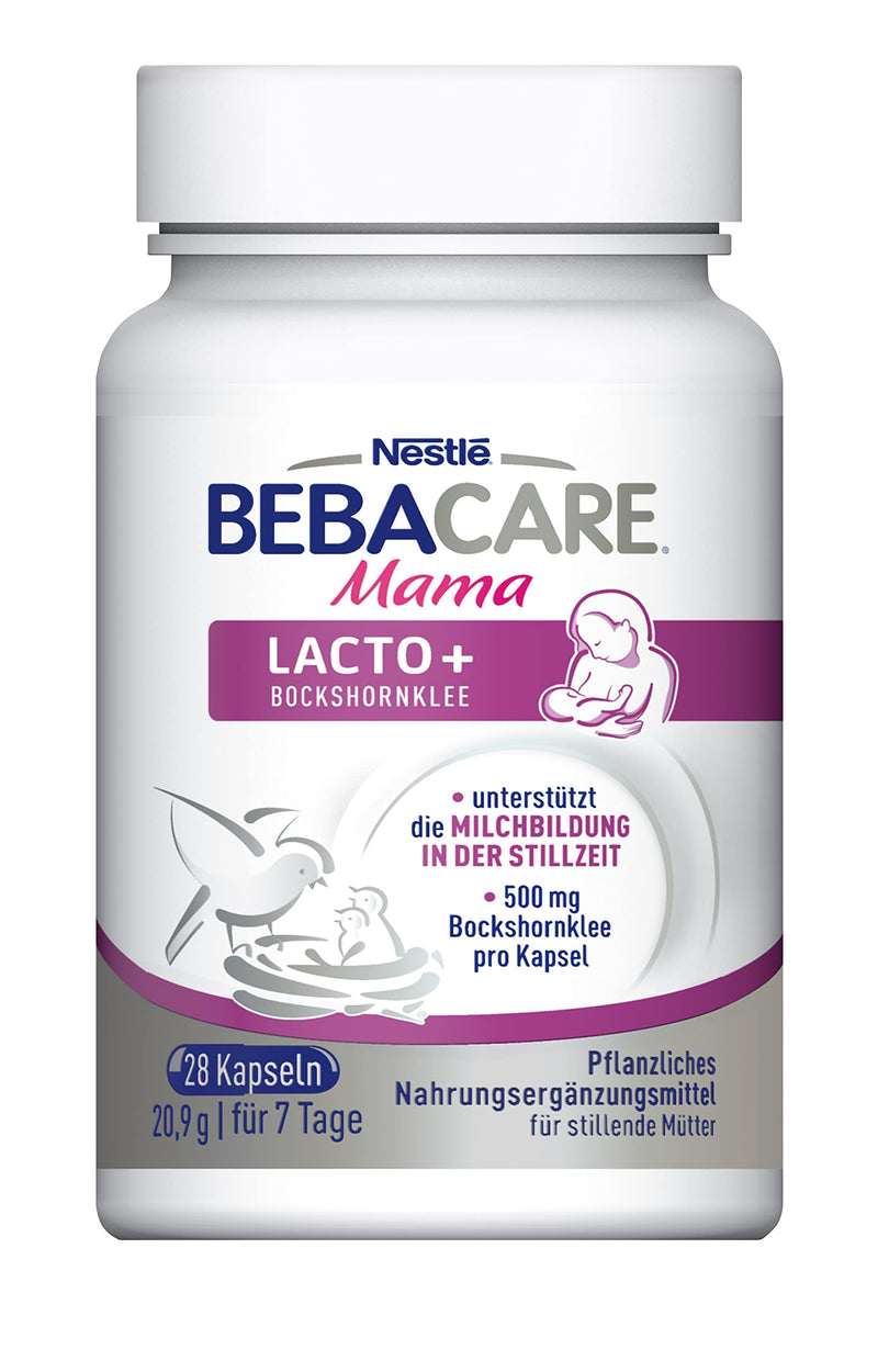 [Australia] - BEBACARE LACTO+ herbal dietary supplement to support milk production, gluten-free fenugreek capsules for breastfeeding mothers, pack of 1 (1 x 28 capsules) 