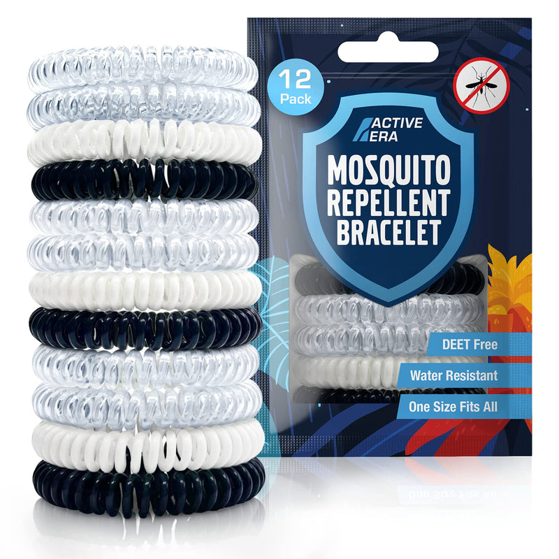 [Australia] - Active Era mosquito repellent bracelet (12 pieces), mosquito repellent outdoor, camping - mosquito bracelet for children and adults - natural anti-mosquito protection, waterproof, 10 days protection, 100% DEET free - modern 