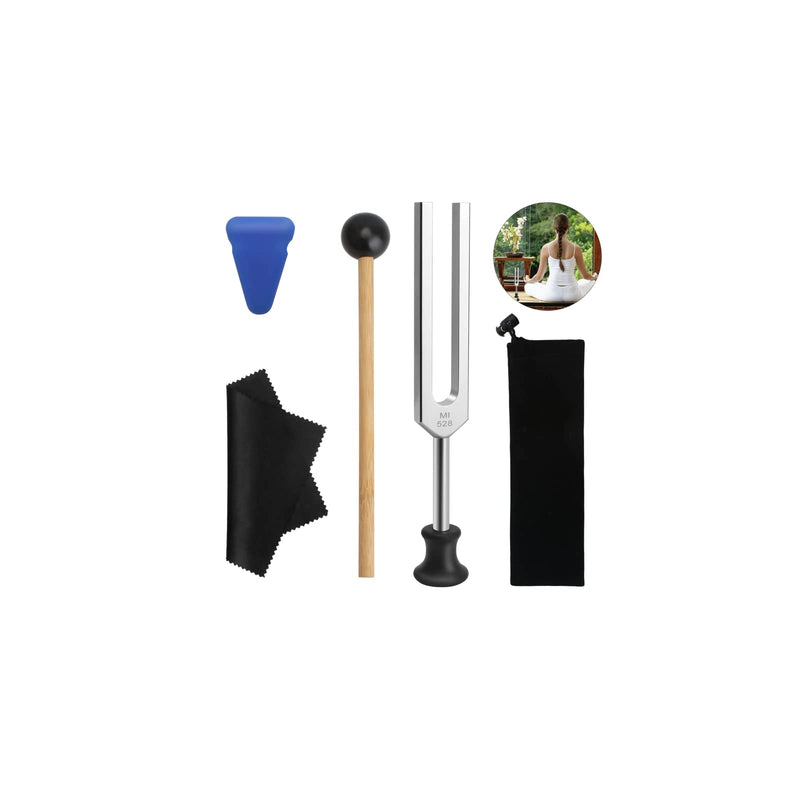 [Australia] - Tuning Fork 528 HZ, Medical Tuning Fork Neurology with Mallet Plastic Base Velvet Bag Cleaning Cloth, Tuning Fork Medical for Sound Therapy Healing, DNA Repair Healing, Violin/Guitar/Piano 