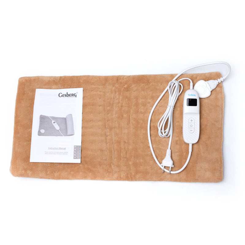 [Australia] - GESBERG heating pad with 9 temperature levels, Turbo Heat, heating pad for the cervical and lumbar spine 30 x 60 cm - Electric heat pad with overheating protection, automatic switch-off, washable 