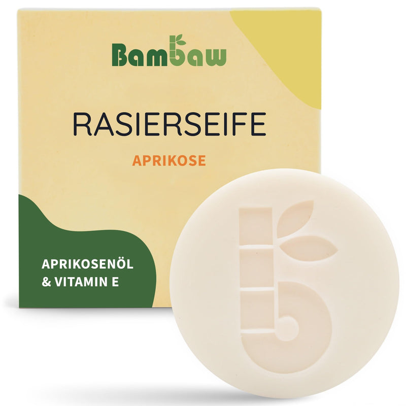 [Australia] - Bambaw | Shaving soap for women | 80g | Shaving soap with apricot oil & vitamin E | Shaving soap in one piece for all skin types | Shaving soap women | Vegan soap apricot 