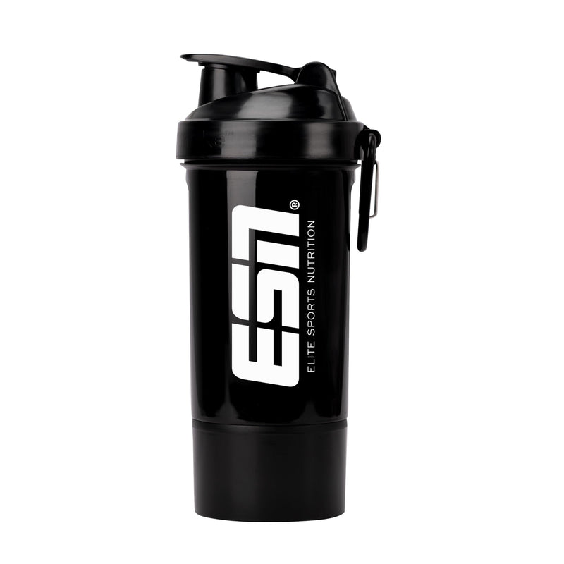 [Australia] - ESN Shaker, Black, 600 ml, leak protection thanks to secure smart closure, free from BPA & DEHP, tested quality 
