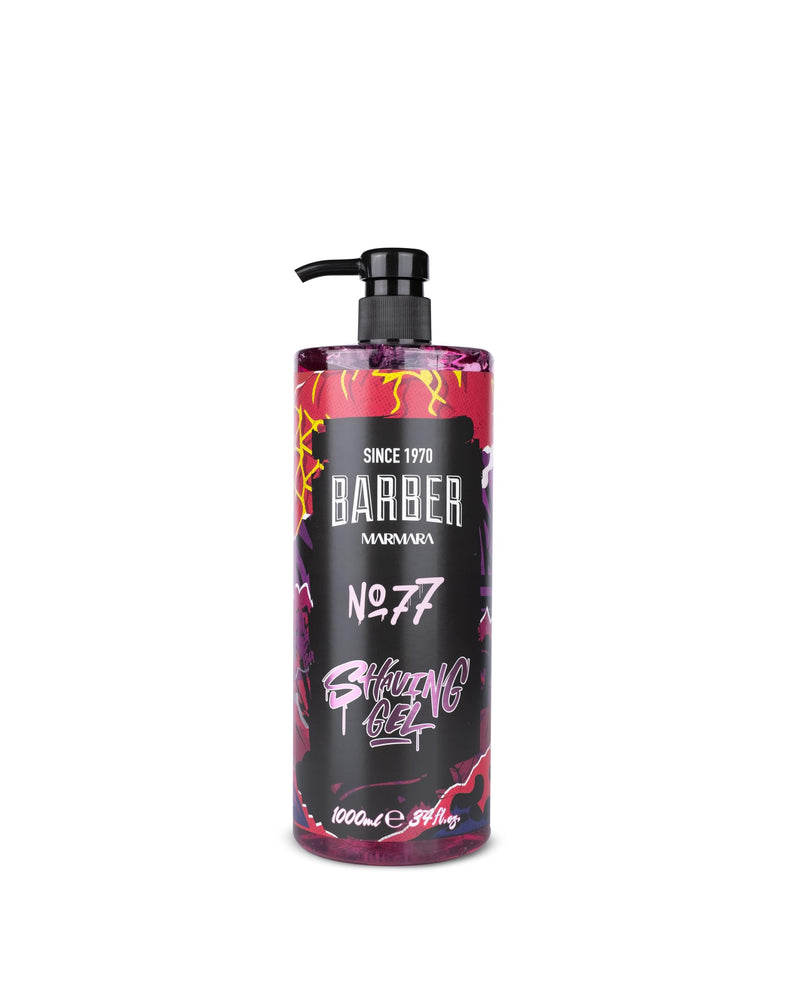 [Australia] - BARBER MARMARA shaving gel men No.77 - men's shaving gel transparent 1000ml - shaving gel men - precise shaving of the beard contours - does not foam - cools the skin - with pump dispenser - beard care 