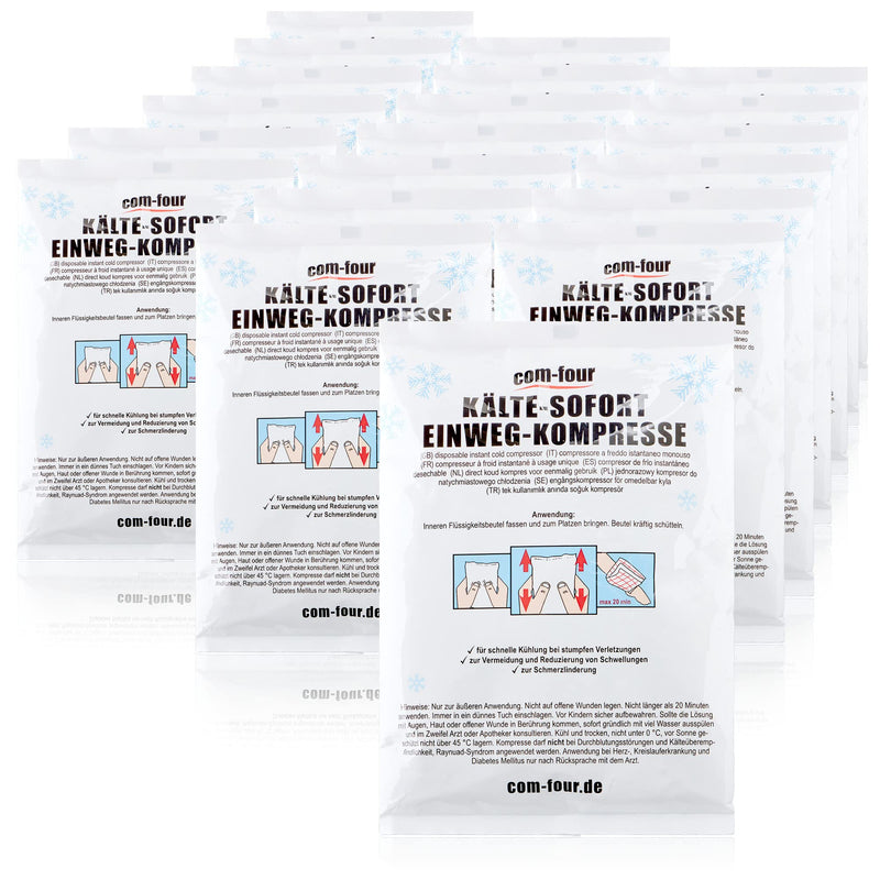 [Australia] - com-four® 20x disposable cold instant compress for kinking 15 x 23 cm, cold pack for immediate cooling, cold pack for first aid measures, cooling pad for external use (20 pieces - 15x23cm) 20 pieces - 15x23cm 