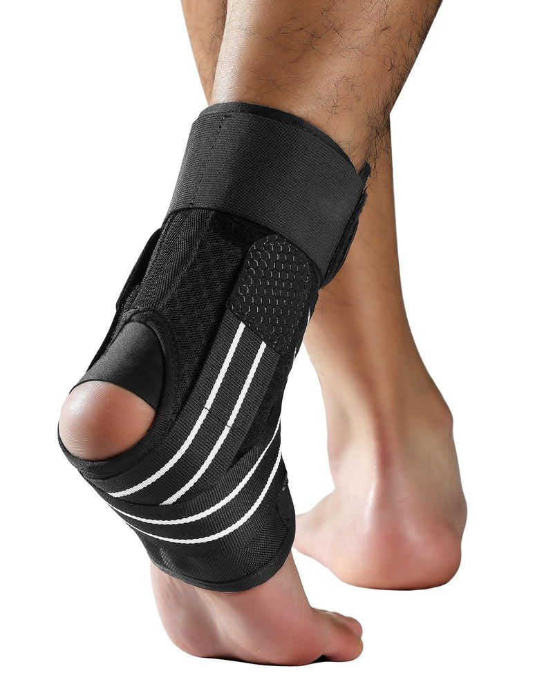 [Australia] - Fitomo Ankle Brace, Adjustable Foot Brace with Removable Stabilizer, Foot Brace for Plantar Fasciitis, Arthritis, ACL, Joint Pain, Heel Spurs, Sports, 1 Piece Black L 