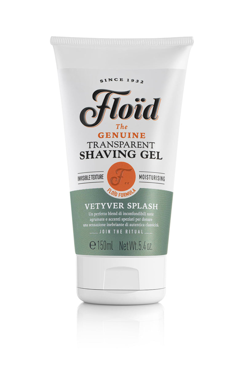 [Australia] - Floïd Vetyver Splash shaving gel (150 ml), shaving gel with glycerin to protect and hydrate the skin, transparent gel for a smooth shave with an invigorating pine scent 150 g (pack of 1) 