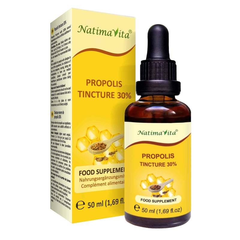 [Australia] - Propolis tincture 30% - 50 ml - Pure high-dose propolis drops - 100% natural - Propolis extract - Practical pipette - Support the immune system - NatimaVita 50 ml (pack of 1) 