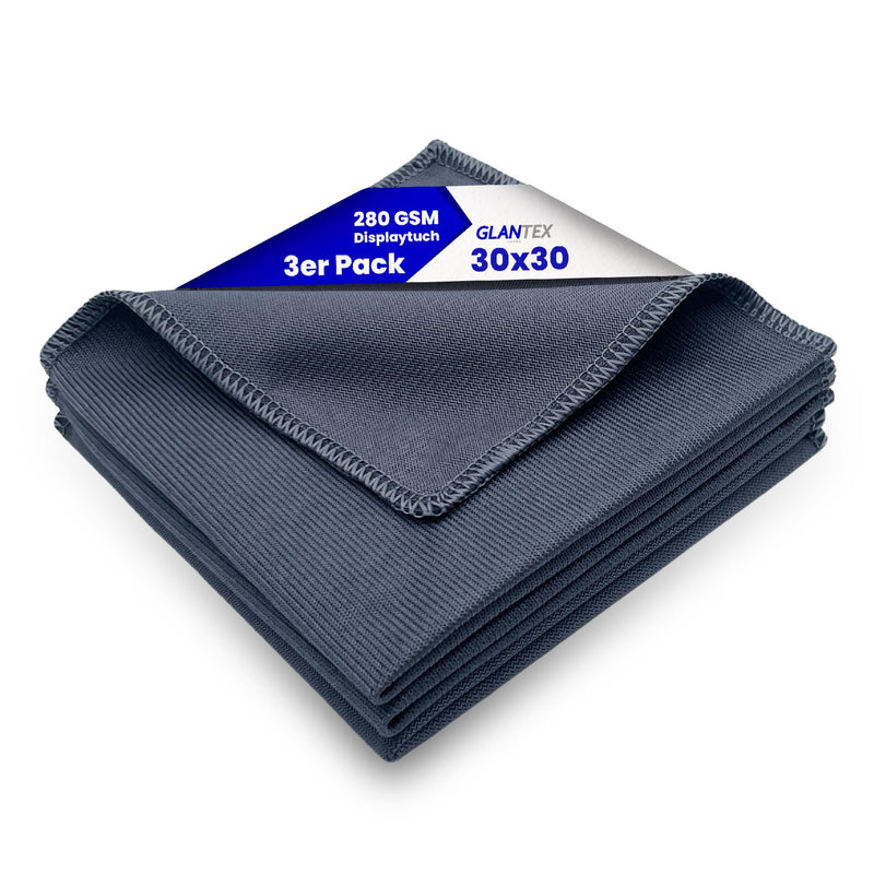 [Australia] - GLANTEX 3X Premium Microfiber Cloth Optical Quality 30x30cm for Cleaning Glasses, Tablets, Mobile Phones, Displays, Cameras | Glasses cleaning cloths, display cloths, cleaning cloths | Microfiber cloths 3 pieces 
