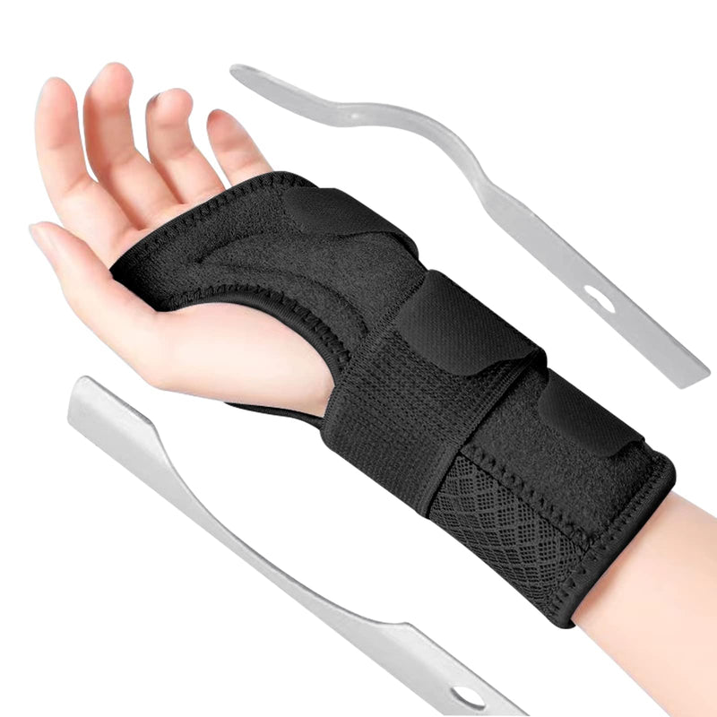 [Australia] - MILAIUN Wrist Support with Metal Splint Stabilizer-Adjustable Day-Night Wrist Brace for Men Women-Wrist Bandages for Tendinitis Arthritis(L/XL, Right Hand) Black L/XL-Right Hand 