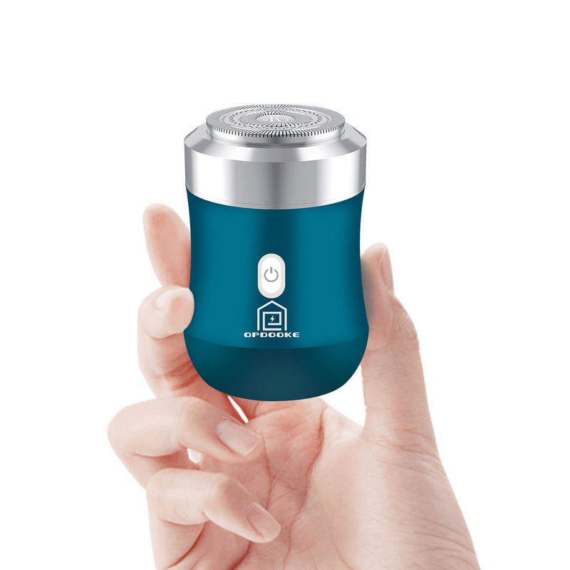[Australia] - Opdooke Mini Electric Shaver, Wet and Dry Razor for Men and Women, Metal Body, 30 Days Playtime, Travel Size Toiletries, 6500RPM, Powerful Men's Razor for Shaving Blue 