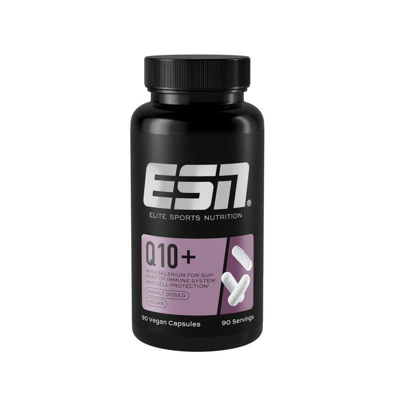 [Australia] - ESN Q10 Pro + selenium, 90 capsules, high dosage, support for performance and regeneration, 200 mg coenzyme Q10 + 18 µg selenium per capsule, tested quality, vegan & made in Germany 