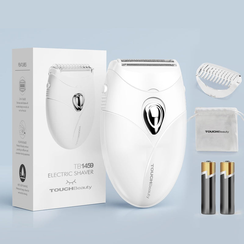 [Australia] - Women's Electric Shaver, TOUCHBeauty Women's Electric Shaver, Trimmer for Women for Body, Armpits, Legs and Bikini Zone, Compact Lady Shaver AG-1459W(White) White 