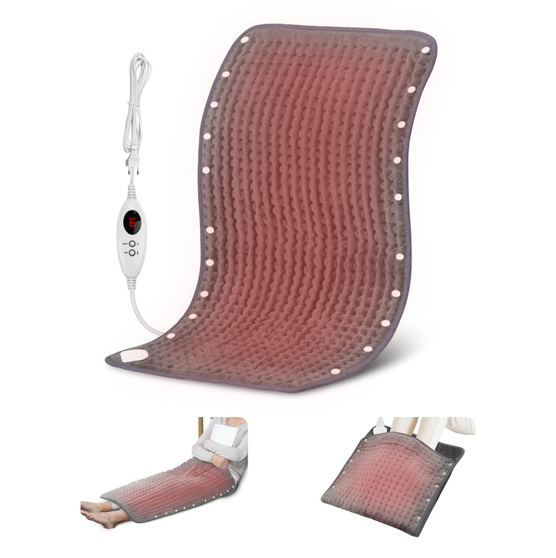[Australia] - Snailax large heating pad for back, neck, shoulder, stomach, feet 84 x 43cm, electric heat pad with automatic switch-off, washable heat pad to relieve back pain, foot warmer gray 