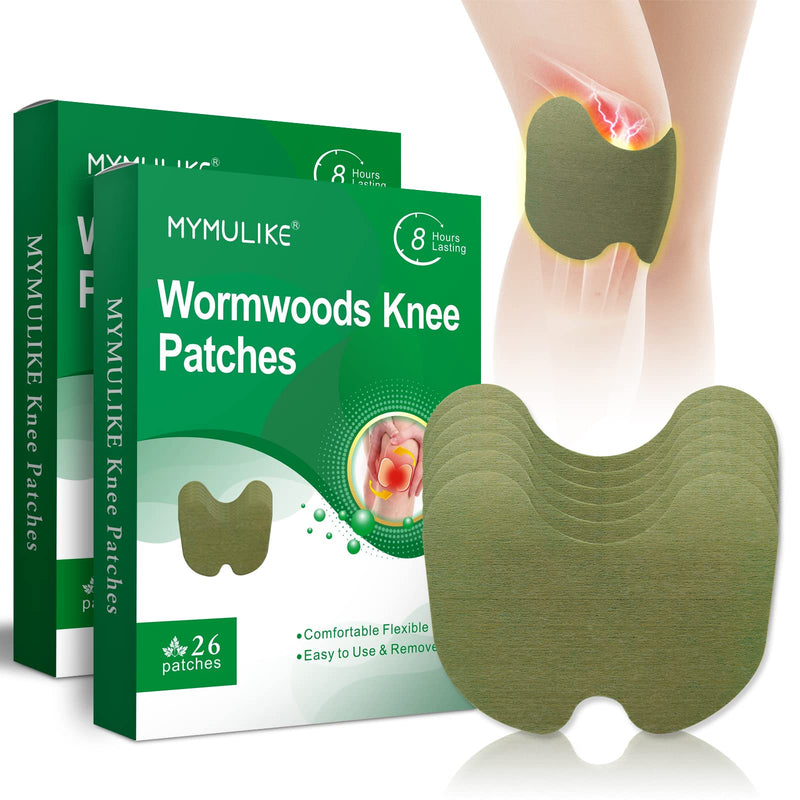 [Australia] - MYMULIKE Pain Relief Patch Knee, Pack of 52 Knee Pain Plasters, Natural Knee Patch, Heat Plaster Knee Pain Relief Patch for Neck Knee Muscles Joints Pain 