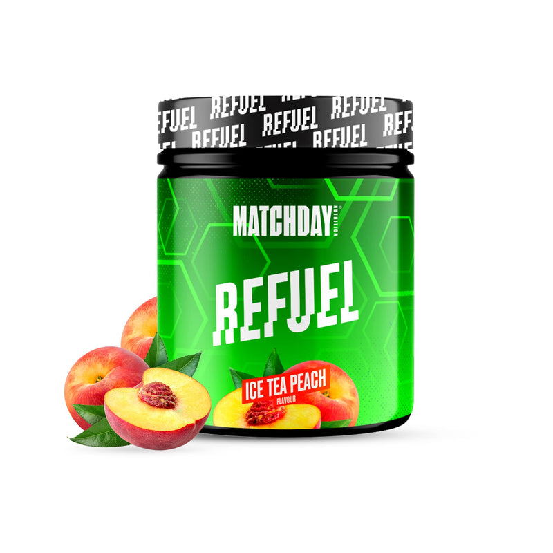 [Australia] - Matchday Nutrition Refuel I Better regeneration especially for footballers I Carbohydrates, amino acids & vitamins against muscle soreness (Ice Tea Peach) Ice Tea Peach 