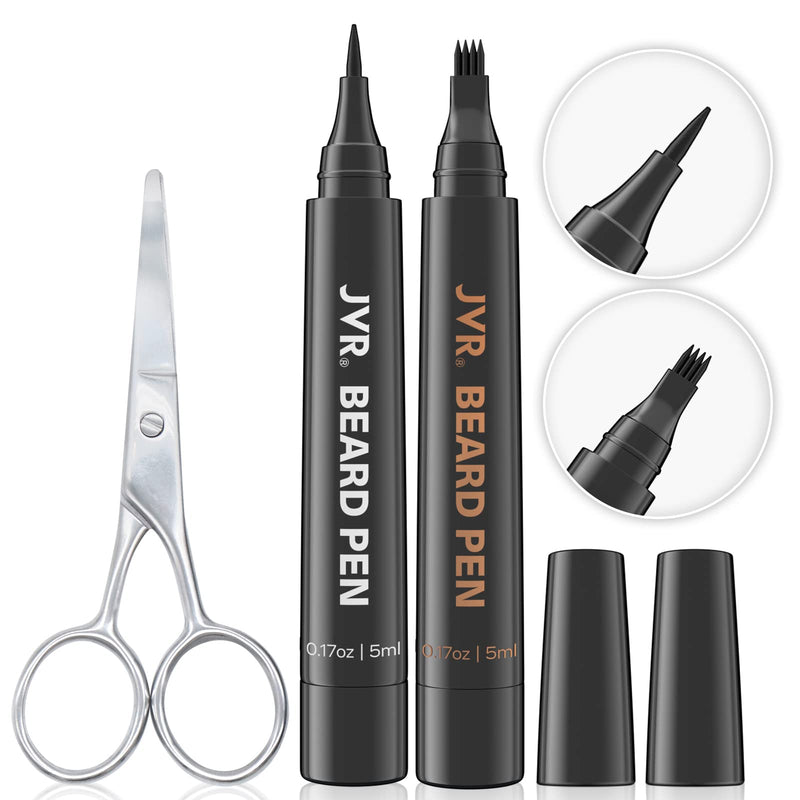 [Australia] - JVR 2 Beard Filler Pen (Black+Grey) Black+Grey 