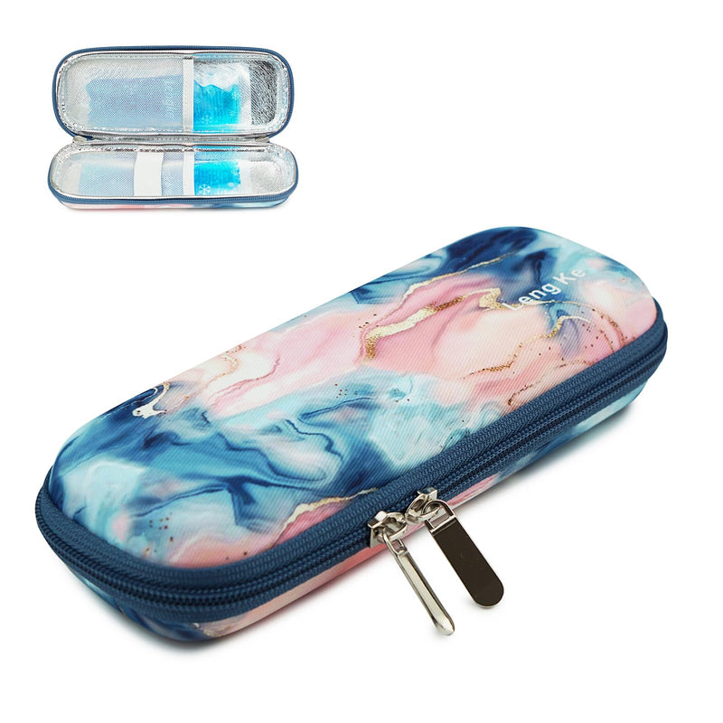 [Australia] - ONEGenug Insulin Cooler Bag with 2 Ice Packs, Portable Eva Hardshell Diabetic Bag for Insulin Pen, Insulin Syringes and Other Diabetic Accessories Style D 