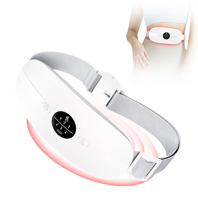 [Australia] - Period Heat Belt, Period Heat Belt, Menstrual Heat Belt, Heating Belt, Heating Pad Wireless, 3 Temperature Levels 3 Massage Modes to Relieve Menstrual Cramps (White) White 