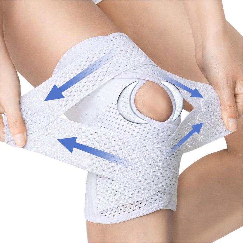[Australia] - ProWaves Knee Brace Men Women with Side Stabilizers Patella Knee Brace Orthopedic Knee Brace Meniscus Knee Support for Meniscus Tear Knee Pain Sports Arthritis Recovery Adjustable XXXXL White 