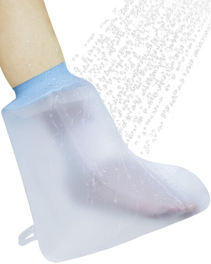 [Australia] - CureSquad Shower Protector Foot, Waterproof Foot Cover for Shower, Soft Comfortable Cast Cover for Foot, Ankle Cast Covers for Shower Adult, Reusable Cast Protector, Wound Care Accessories 