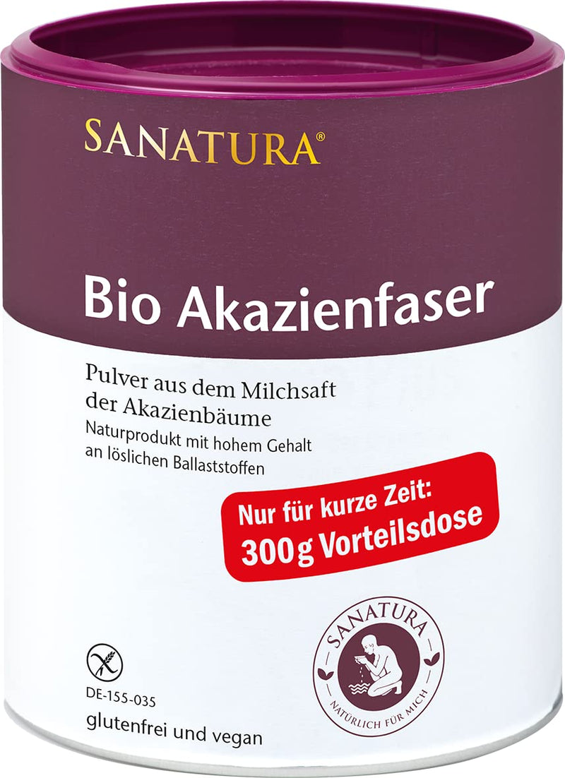 [Australia] - Sanatura acacia fiber powder organic - 300 g - valuable source of fiber from acacia fibers - soluble fiber - vegan, gluten-free and fructose-free - well tolerated 