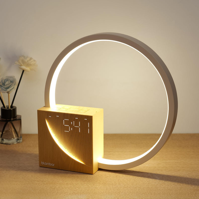 [Australia] - blonbar 10W bedside lamp with USB charging function, wake up light, alarm clock, touch control, dimmable table lamp, sleep aid for babies and adults, 3 levels of brightness, night light for bedroom, living room... yellow 