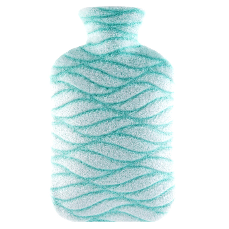[Australia] - samply Hot Water Bottle with Soft Cover - 2L Bed Bottle for Cozy Nights, Pain Relief, Back, Stomach, Shoulder and Neck - Green 