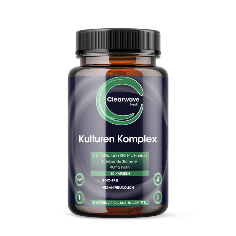 [Australia] - Complex probiotics and prebiotics from Bio Cultures - 51.5 billion CFU - 15 live bacterial cultures - 60 vegan probiotic complex capsules with Lactobacillus and Bifidobacterium 