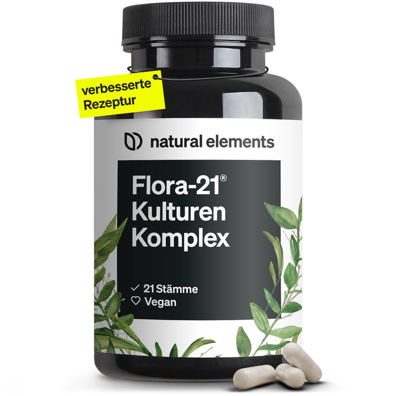 [Australia] - Flora 21® Culture Complex - 21 bacterial strains + organic inulin - 180 gastro-resistant capsules - laboratory tested, vegan, high dosage and produced in Germany 180 capsules 