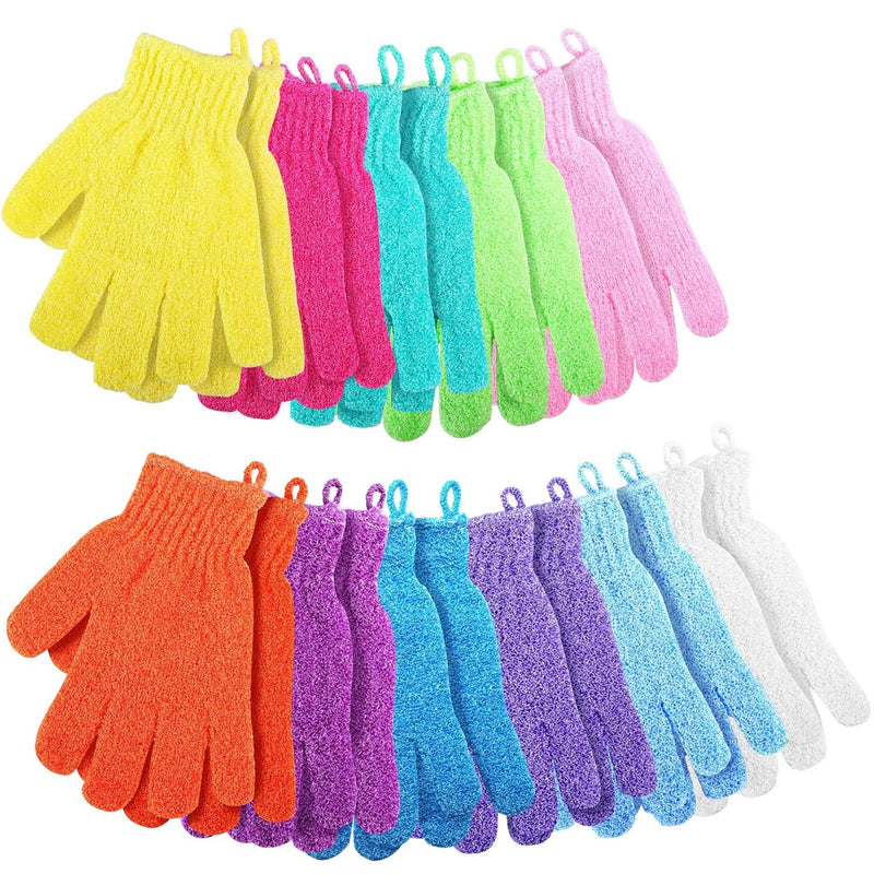 [Australia] - EOGRFW 12 pairs of peeling gloves, bathing gloves, peeling gloves, nylon shower gloves, peeling washing gloves body for shower body peeling, 12 colors 