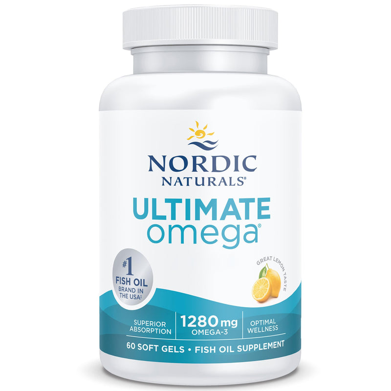 [Australia] - Nordic Naturals Ultimate Omega-3, 1280mg, with EPA and DHA, high dosage, lemon flavor, 60 soft capsules, laboratory tested, soy-free, gluten-free, non-GMO 