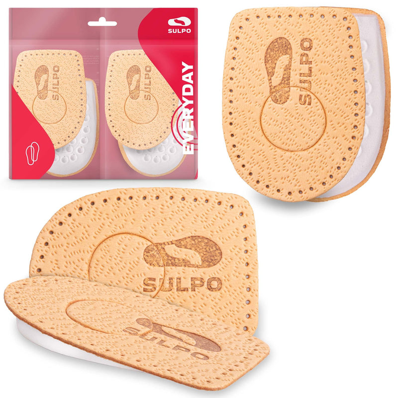 [Australia] - SULPO 2 pairs of heel spur heel cushions - insoles for shoes - heel spur insoles made of leather and latex foam - pain relief - Achilles tendon insoles - heel cushion for men and women beige heel spur 35-41 