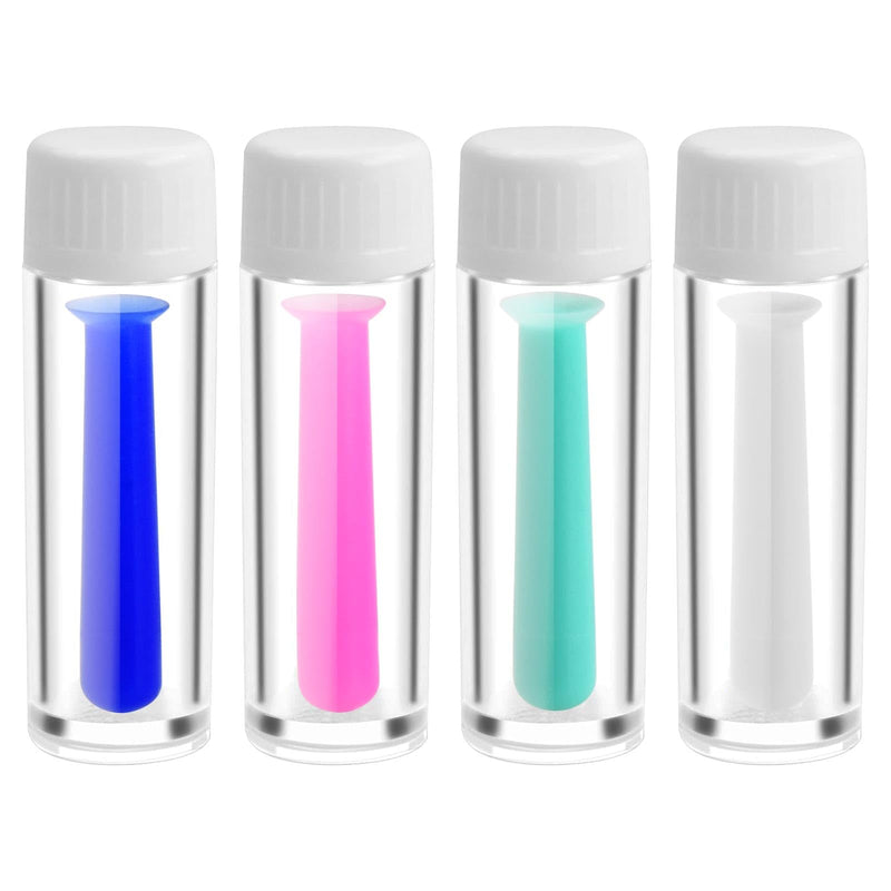 [Australia] - Anseom Pack of 4 Silicone Contact Lens Remover Hard Contact Lens Inserter with Bottle Contact Lens Insertion Removal Tool for Travel Home Use (Multi-Colour) 