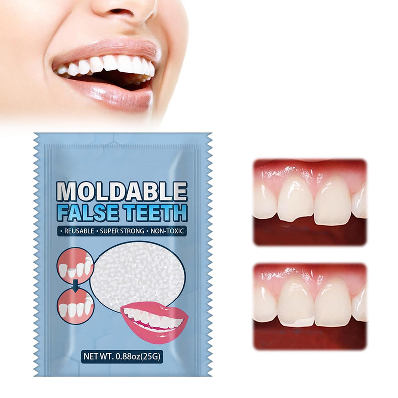 [Australia] - Temporary Dentures, Dentures Prosthesis, Temporary Tooth Repair Kit, Temporary Tooth Repair Kit, Vampire Fake Dentures, for Halloween, Cosplay, 25g 