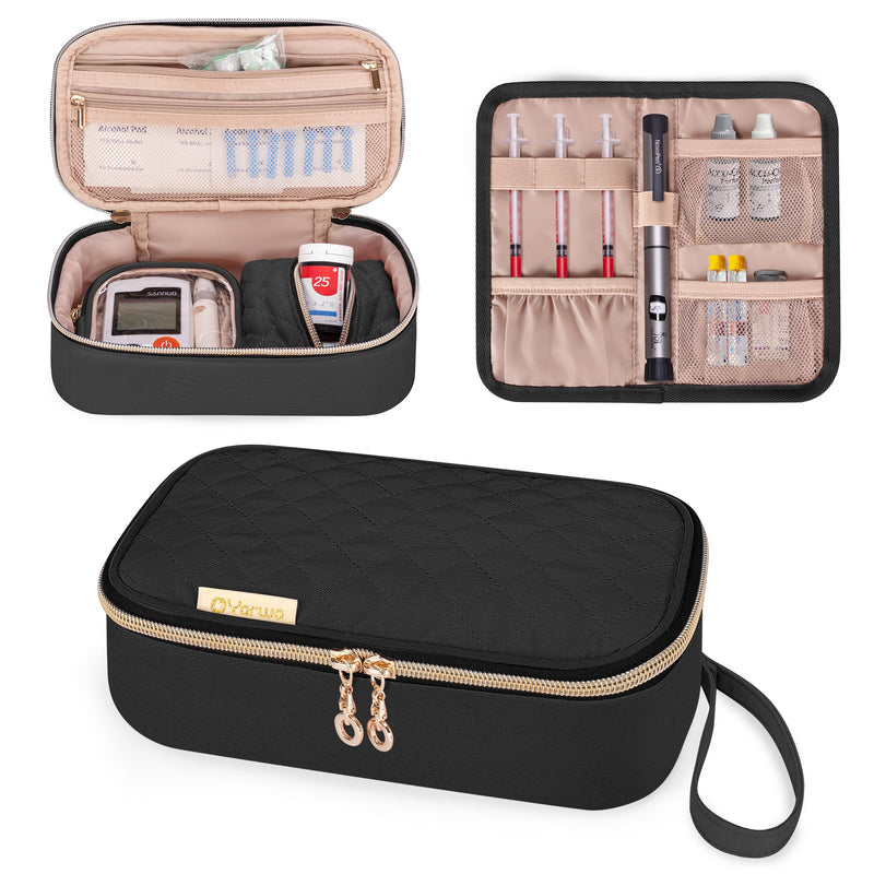 [Australia] - YARWO diabetic bag, insulin pen bag, insulin bag for diabetes accessories, insulin cooler bag for on the go, travel bag for insulin, black 