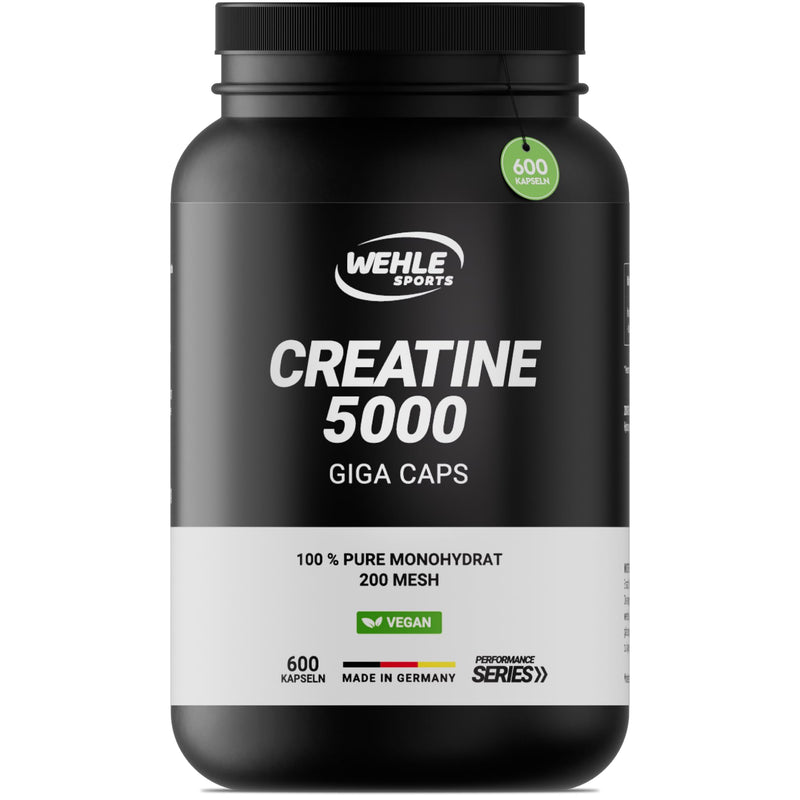 [Australia] - High-dose creatine capsules, workout booster, 5000 mg creatine monohydrate per daily dose, 600 vegan creatine capsules, 100% pure with mesh factor 200 - Halal & Vegan (600 capsules) 600 capsules 