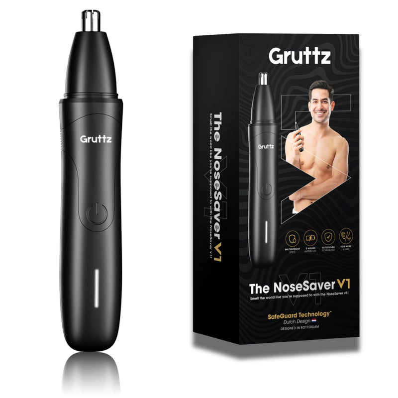 [Australia] - Gruttz Nose Hair Trimmer Men, Nose Hair Trimmer, Ear Hair Trimmer, Nose and Ear Hair Trimmer, Eyebrow Lip Hair Painless Epilator, IPX7 Washable Facial Hair Remover 