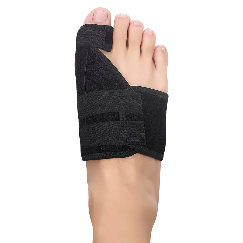 [Australia] - Hallux Valgus Correction Splint for Relieving Big Toe Pain and Aligning the Toes Hallux Valgus Bandage for Men and Women Protecting the Big Toe (Black, Right) Black 