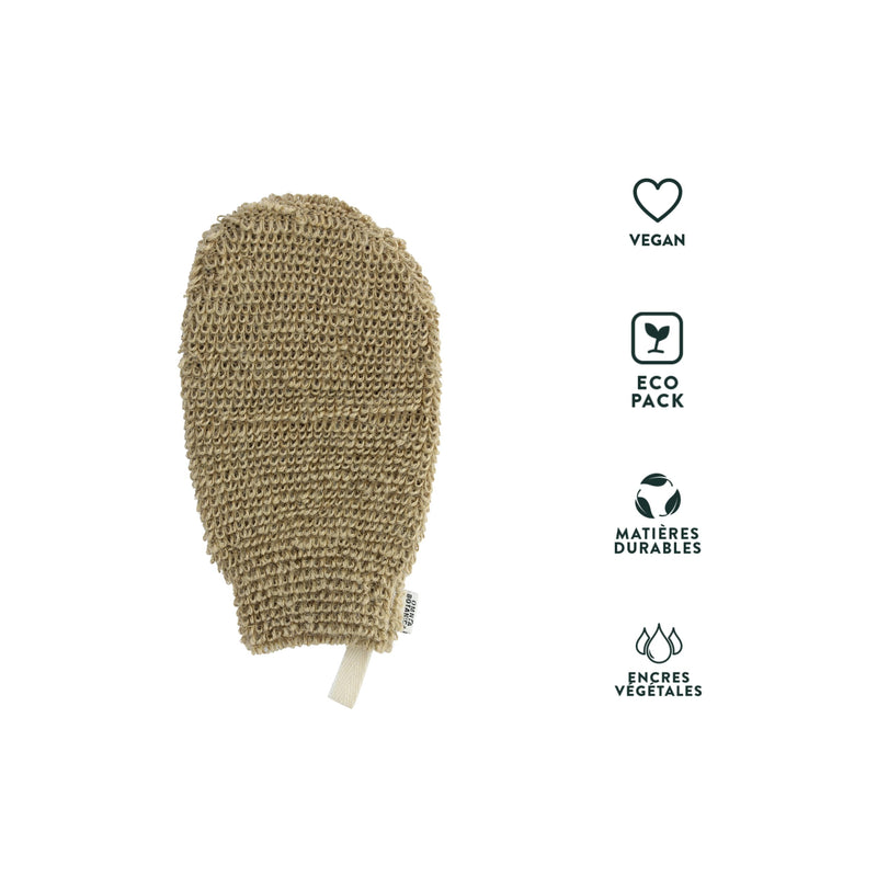 [Australia] - OMNIA BOTANICA - Jute peeling glove - Natural body peeling - Vegetable horsehair glove - Bath glove - Suitable for all skin types - Body massage - Spa - Intensive peeling 