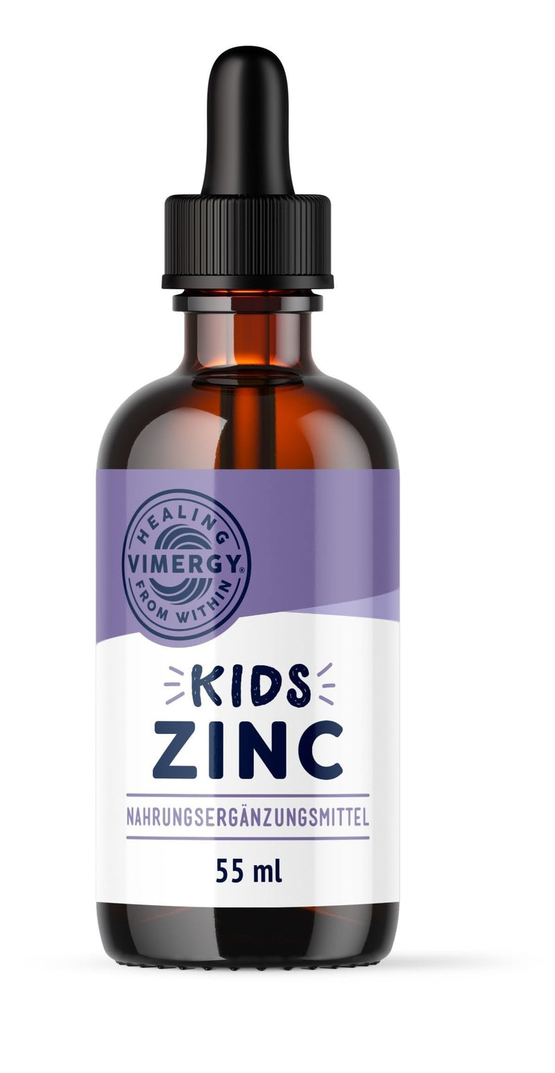 [Australia] - Vimergy Kids Zinc Liquid Dietary Supplement - Quickly Absorbing Zinc Drops for Children - No Sugar, No Colors or Flavors - Vegan, Gluten Free and Paleo Suitable (55 ml) 