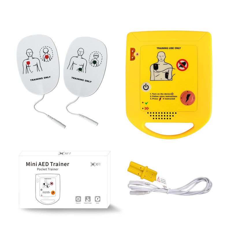[Australia] - Mini AED trainer, AED training device German, XFT first aid training device for AED training, AED training device with CPR training device machine for defibrillator trainees beginners (XFT-D0009) 