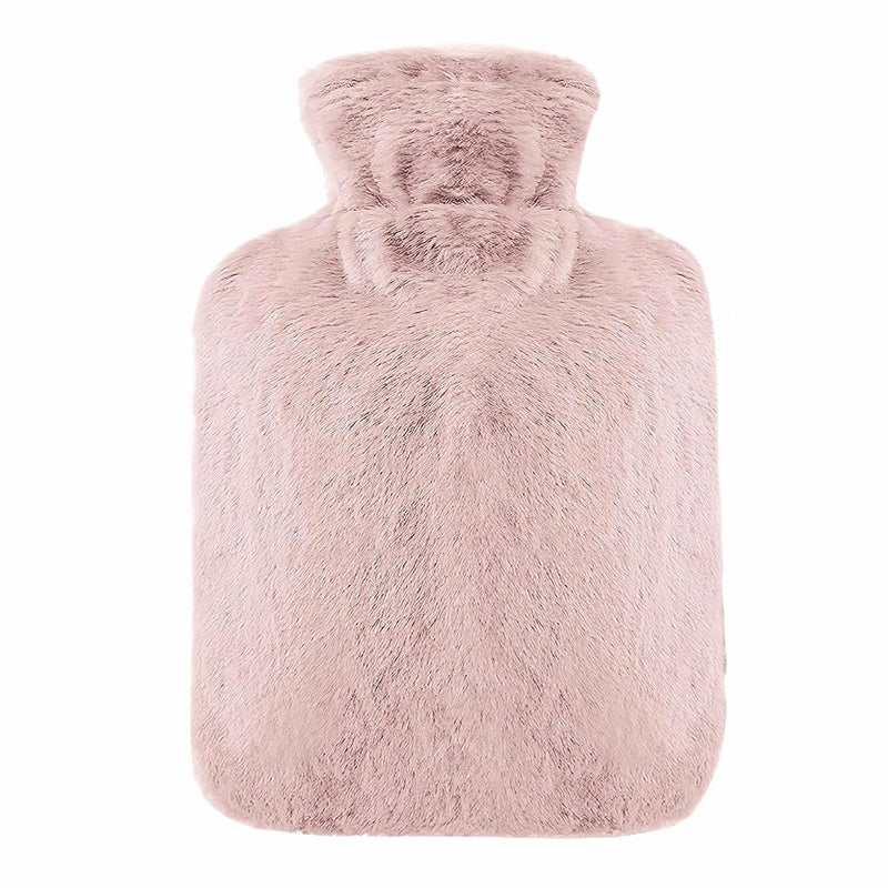 [Australia] - Hot Water Bottle with Soft Cover 2L Bed Bottle Fluffy PVC Hot Water Bag Ideal for Pain Relief Safe and Durable Best Gift for Women and Adults (Pink) Pink 