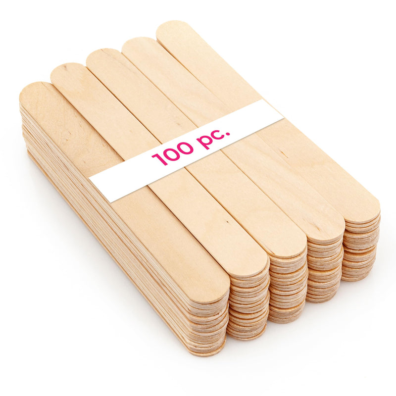 [Australia] - LALILL wooden spatulas made of birch wood, pack of 100, 15 cm length, wooden spatulas for hair removal, applying wax, waxing masks, wooden sticks for crafts, ice cream sticks, ice cream sticks, mouth depressors, wood for practice 